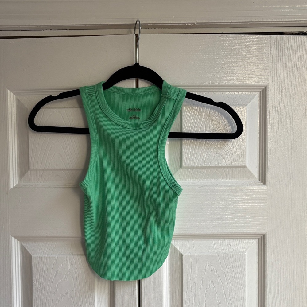 Target Green Ribbed Crop Top